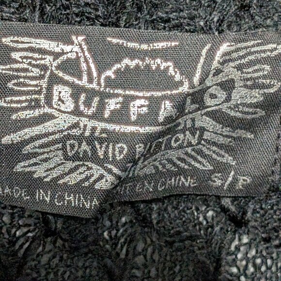 Buffalo David Bitton Black Velvet Burnout Top - Rock Luxe Style! 🖤 - Picture 4 of 9